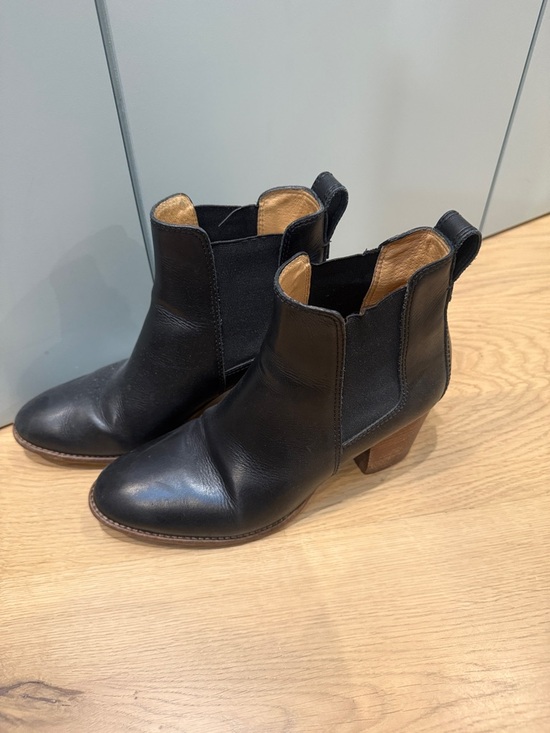 Shoes - Madewell Women’s Black Leather Ankle Boots with Block Heel